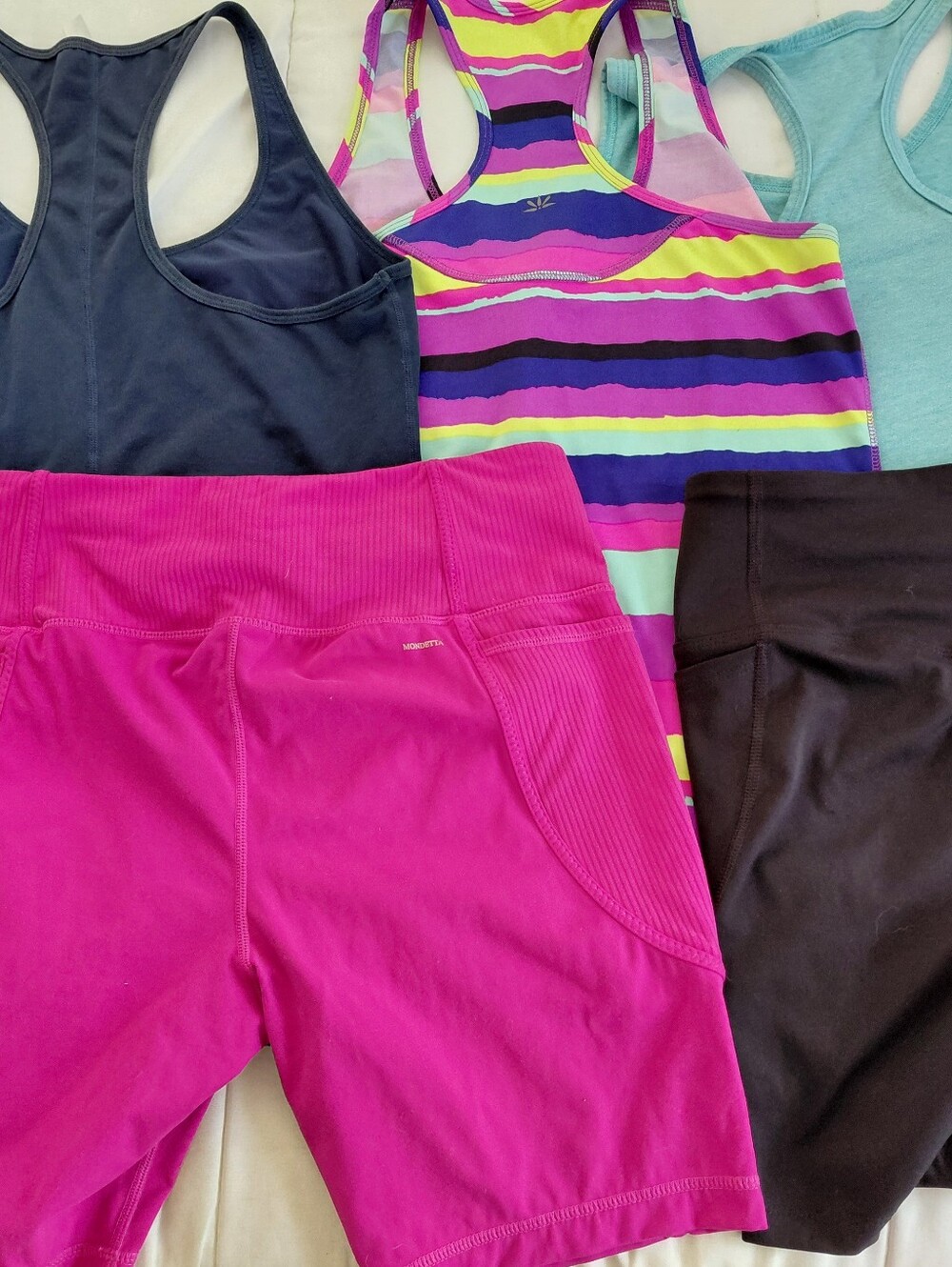 Bundle of Name Brands Size 8-10 NWOT 3 Tanks, 2 Bike Shorts